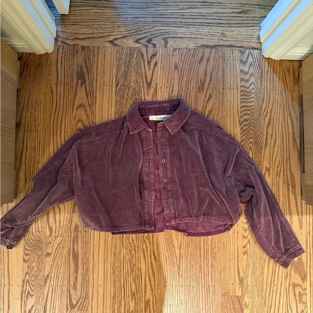 Free People - Corduroy Crop Jacket in Wine